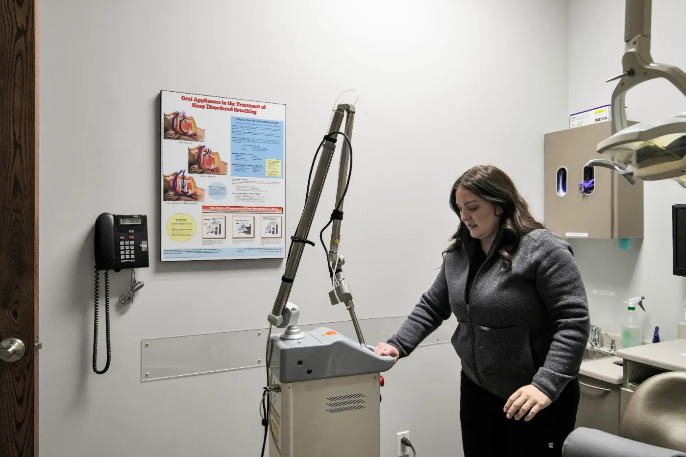 DEKA CO₂ laser unit in a Root Cause Dental Group treatment room